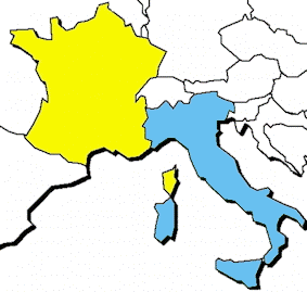 Cartina della Repubblica
                    degli Escartons